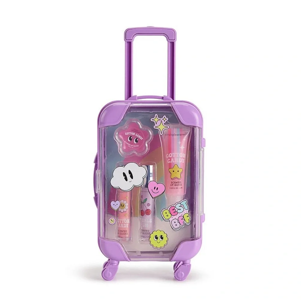 Lip Gloss Set of 3 in a Purple Rolling Suitcase Christmas - Picture 1 of 3